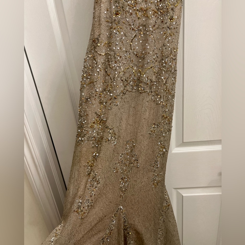 MANDALAY Beaded Lace Evening Gown - Picture 3 of 6